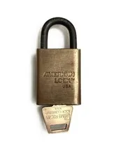 Vintage American Lock Co. USA Padlock Solid Brass US Military Series 40 with key