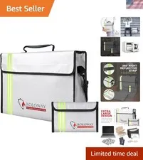 Reflective Fireproof Bag 15x12 - Large Water-Resistant Storage for Valuables