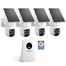 Solar Security Cameras Wireless Outdoor, 4MP Solar Powered Home Security Came...