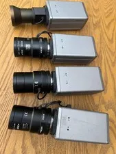 Samsung SCC-130A SCC-130AN Digital CCTV Camera Lot Of 4 Gray BNC W/ Zoom Lenses