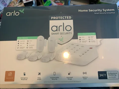 Sealed Arlo Home Security System with Wired Keypad Sensor Hub, 5 8-in-1 Sensors