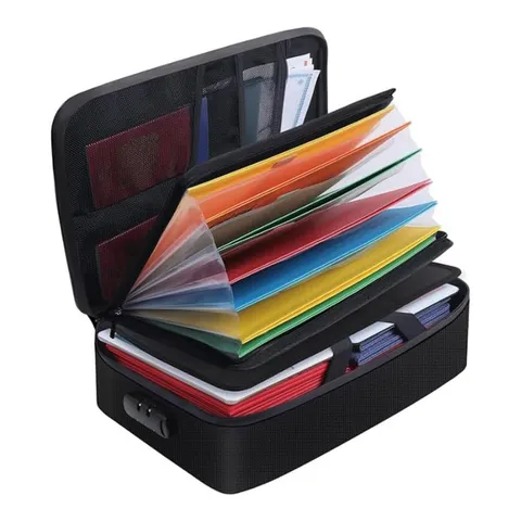 Fireproof Document Storage Box for Laptop and Electronics with 7 Compartments