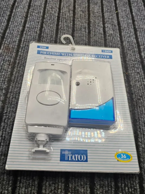 Tatco 57930 PIR Motion-Activated Entry Chime System w/ Wireless Remote Receiver