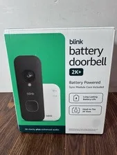 Blink - Battery Doorbell 2K+ Sync Module Core included Wireless Video Doorbell