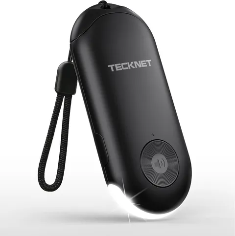 TECKNET 130dB Rechargeable Personal Safety Alarm Black Keychain