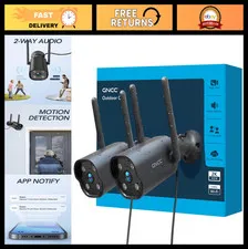2K Outdoor Security Camera, 24/7 Recording, AI Detection, Plug-In, 2-Way Audio,