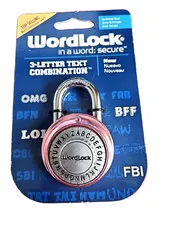 WordLock 3-Letter Combination Lock, Hardened Steel, Shim Proof.