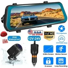 10" HD 1080P Dual Lens Car DVR Dash Cam Video Camera G Sensor Night Vision