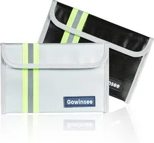 2 PCS Small Fireproof Bag 8x5 Inch Silicone Coating Money Safe Pouches