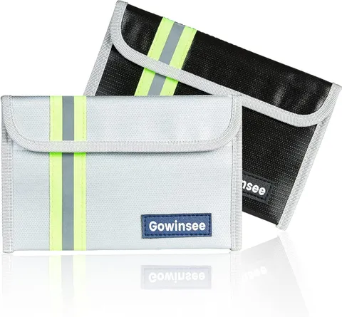 2 PCS Small Fireproof Bag 8x5 Inch Silicone Coating Money Safe Pouches