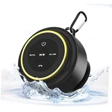 Bluetooth Shower Speaker with Carabiner, Portable Bluetooth Speakers with Gold