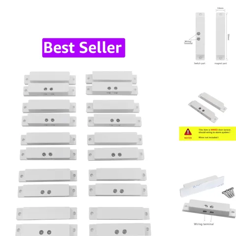 10 Sets Pack of Wired Surface Mounted Alarm Magnetic Contacts Door Window Ree...