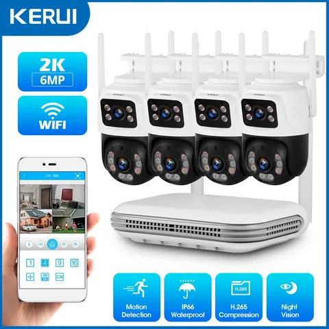 8CH Wireless NVR Kit 6MP Smart IP Cameras H.265+ Night Vision Home Surveillance