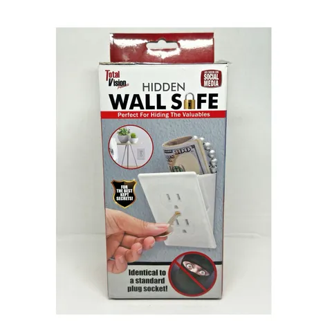 Total Vision Hidden Wall Safe Outlet Style Secret Compartment Key Lock White