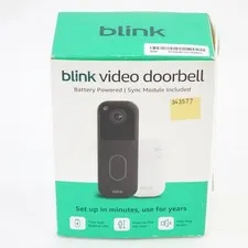 Blink Video Doorbell System Black HD Video Doorbell w Sync Module Core - Grade B