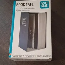 Pen+Gear Steel Book Safe w/ Combination Lock, Blue, 4.53 x 2.17 x 7.09 in