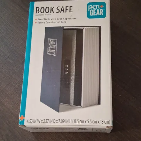 Pen+Gear Steel Book Safe w/ Combination Lock, Blue, 4.53 x 2.17 x 7.09 in