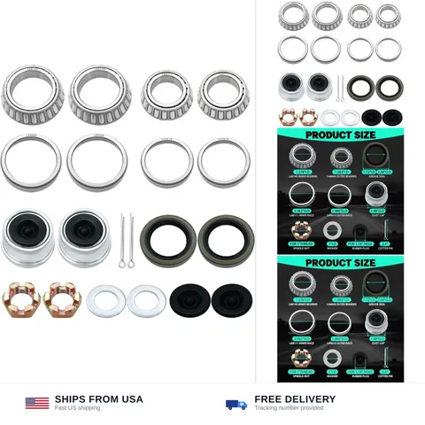 2 Sets 3500lb Trailer Bearing Kit L68149 L44649 Trailer Axle Kit,Boat Trailer...