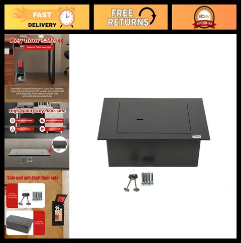 In-Ground Fireproof Hidden Security Floor Safe - Key Lock Vault for Home, Cash,