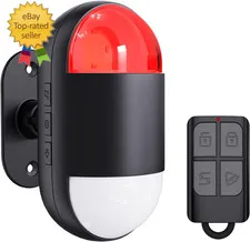 Wireless Motion Sensor Alarm Indoor:Battery Operated Detector with Siren | Motio