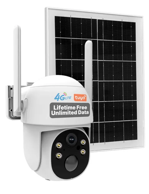 4G Cellular Solar Security Camera,No WiFi Needed,Lifetime Free Data