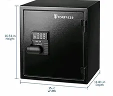 Fortress Medium Digital Keypad Safe Black 30 Min Fire 15x11.81x16.54"
