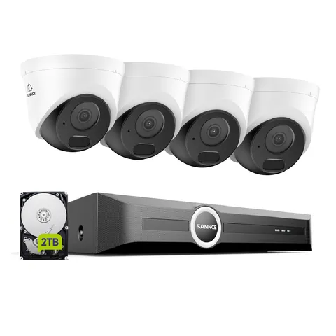 SANNCE 3MP Audio POE AI Security Camera System Outdoor IR Night 8CH 6MP NVR 2TB