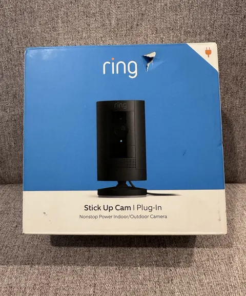 Ring Stick Up Cam Plug-In 3rd Gen HD Security Camera Black Sealed Box 8SC1S9