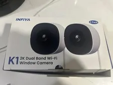 INFIYA K1 2K Dual Band Wi-Fi Window Camera 2 Pack, IP/Network, White, Indoor