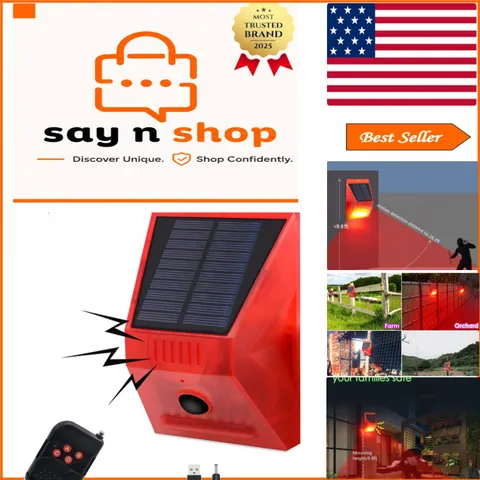 129dB Loud Solar Motion Sensor Alarm - 4 Modes Waterproof Security System