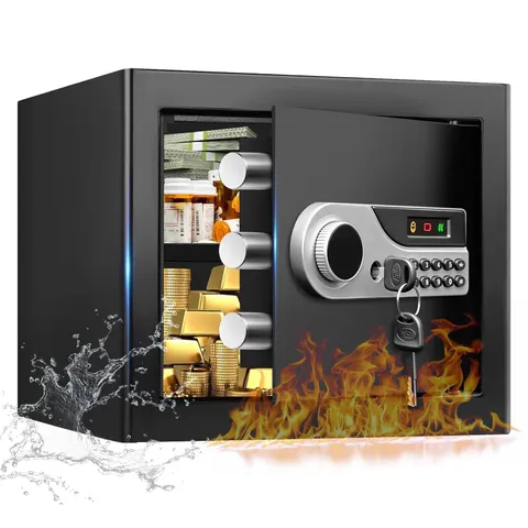 1.3 Cuft Small Home Safes Water and Fireproof, Digital Security Safe Box with...