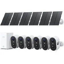 aosu 2K Solar Security Camera System 6 Camera Wireless Outdoor Surveillance Kit