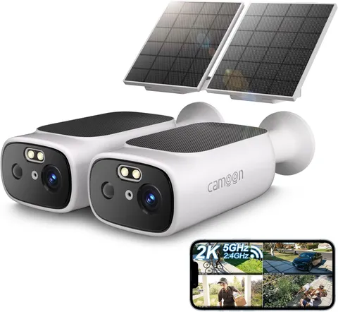 2K Solar Camera Outdoor Wireless-5/2.4Ghz Wifi Cameras for Home Security, AI Mot