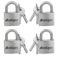 Stainless Steel Padlocks x 4, 50mm Keyed Alike, 50mm Marine. 1 key Fits all