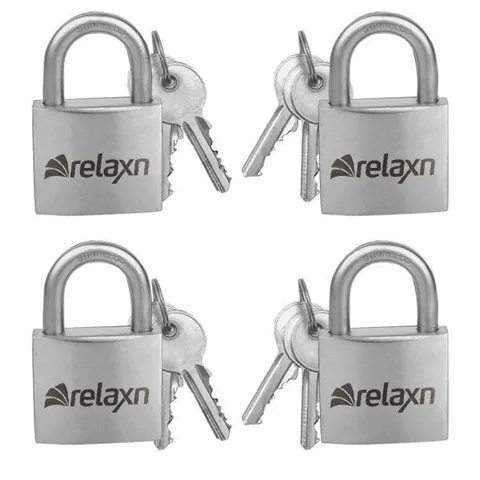 Stainless Steel Padlocks x 4, 50mm Keyed Alike, 50mm Marine. 1 key Fits all