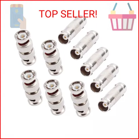 AIMHDUTY BNC Coupler Female to Female Connector 5-Pack and BNC Male to Male Adap
