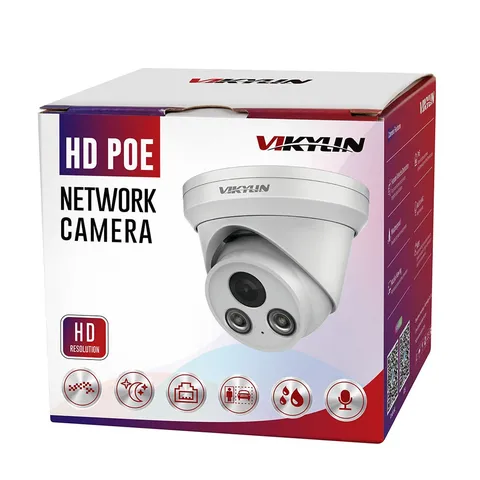 Vikylin 4K 8MP IP Camera IR Night Vision POE MIC Security Camera Outdoor NDAA