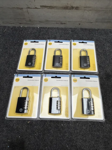 Lot of 6 Yale 4 Number Combination Lock, Locker, Gate, Outdoor