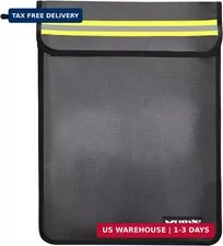 Fireproof Waterproof Money Document Bag - 15"x 11" Safe Zipper Bags with Reflect
