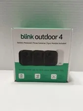 Blink Outdoor 4 1080p Wi-Fi Outdoor 3-Camera Security System - Black - NEW