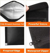 Fireproof Money Bag 2 Pack 8X5, Waterproof Document Pouch for Cash & Passport...