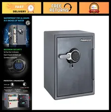 Fireproof Waterproof Home Safe with Digital Keypad Lock, 2.05 Cu Ft, Interior Li