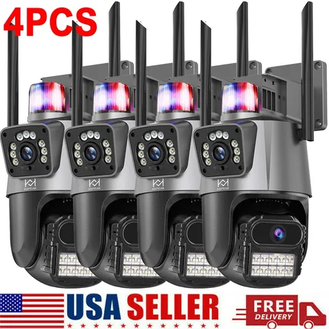 4 Camara De Seguridad 4MP WIFI 360° Para Casa Exterior Con Vision Nocturna Audio