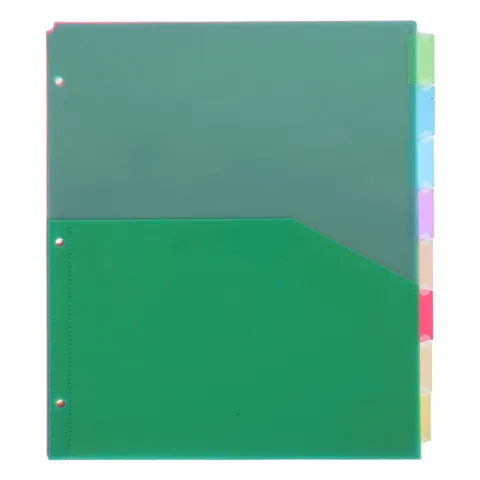 8pcs Binder Dividers with Tabs - Colorful Plastic Page Colorful Divider Binder
