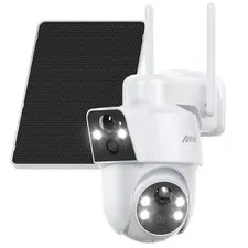 ANRAN Dual-Lens Security Cameras Solar Wireless Home Pan/Tilt Color Night Vision