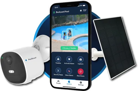 PoolScout Wireless Pool Alarm Solar Battery Kit Safety System IOS App, USED