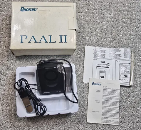 Vintage Quorum Paal II Personal Security Alarm Flashlight Black Box Set