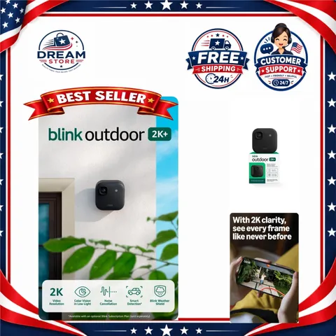 Blink Outdoor 2K+ Wireless Security Camera Black Add-On
