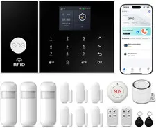 Alarm System for Home Security,16Piece Kits Wifi+Gsm/4G Alarm System | No Monthl