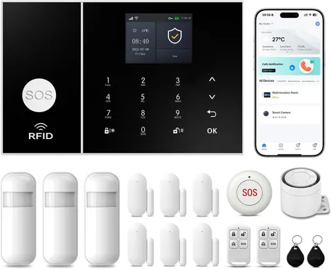 Alarm System for Home Security,16Piece Kits Wifi+Gsm/4G Alarm System | No Monthl